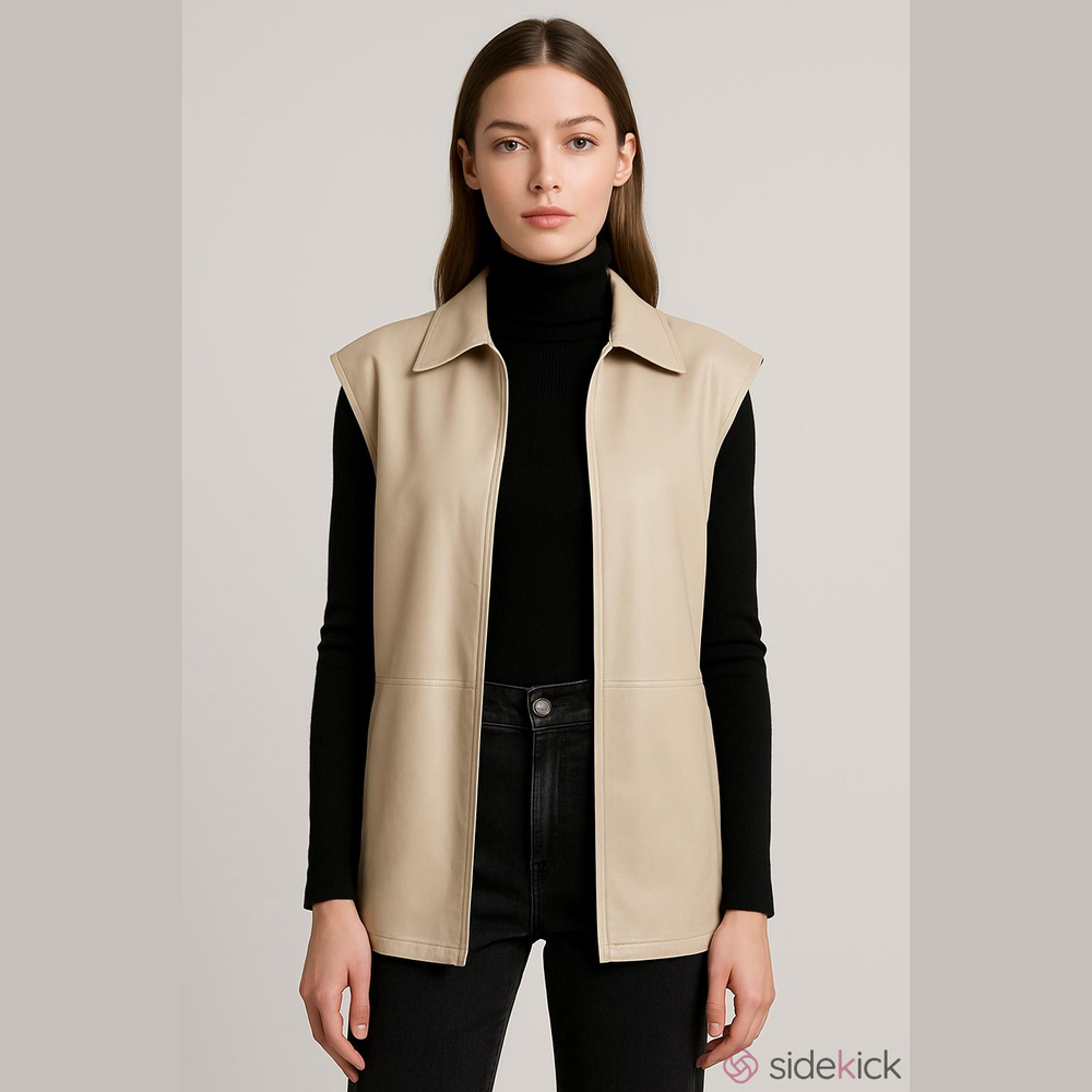 Marc of NY Pleather Vest, Size XL, PTP 24”, L32”, Pockets, Plus Size.  (T6)